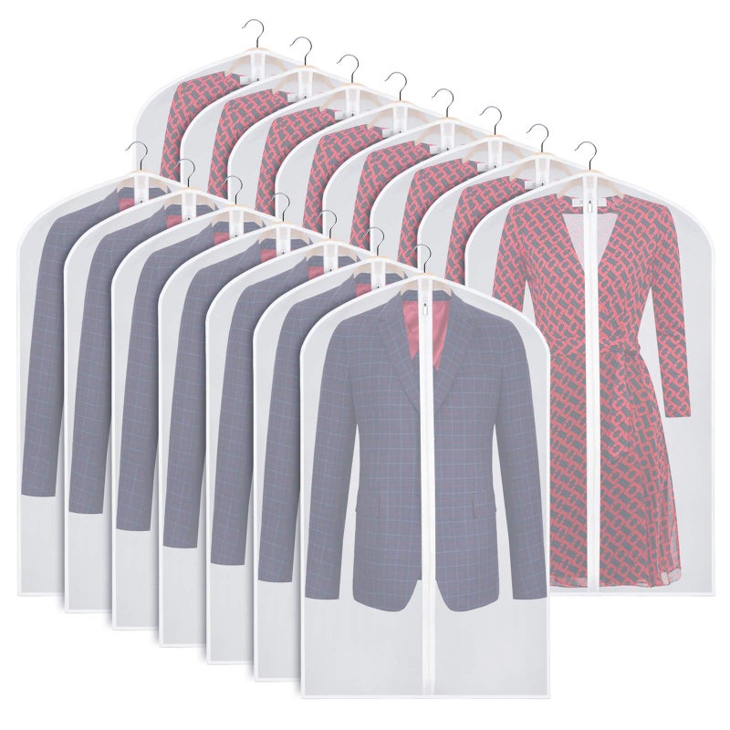 Zilink Clear Garment Bags Suit Bag for Storage 40-inch with Sturdy Zipper Dust-Proof Suit Cover Protector for Suit, Coat, Dress Clothes Cover Storage, Set of 15 - Image 1
